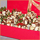 White Chocolate Dipped Strawberries Drizzled w/Red Chocolate