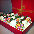 White Chocolate & Rainbow Sprinkles Dipped Strawberries‏‏